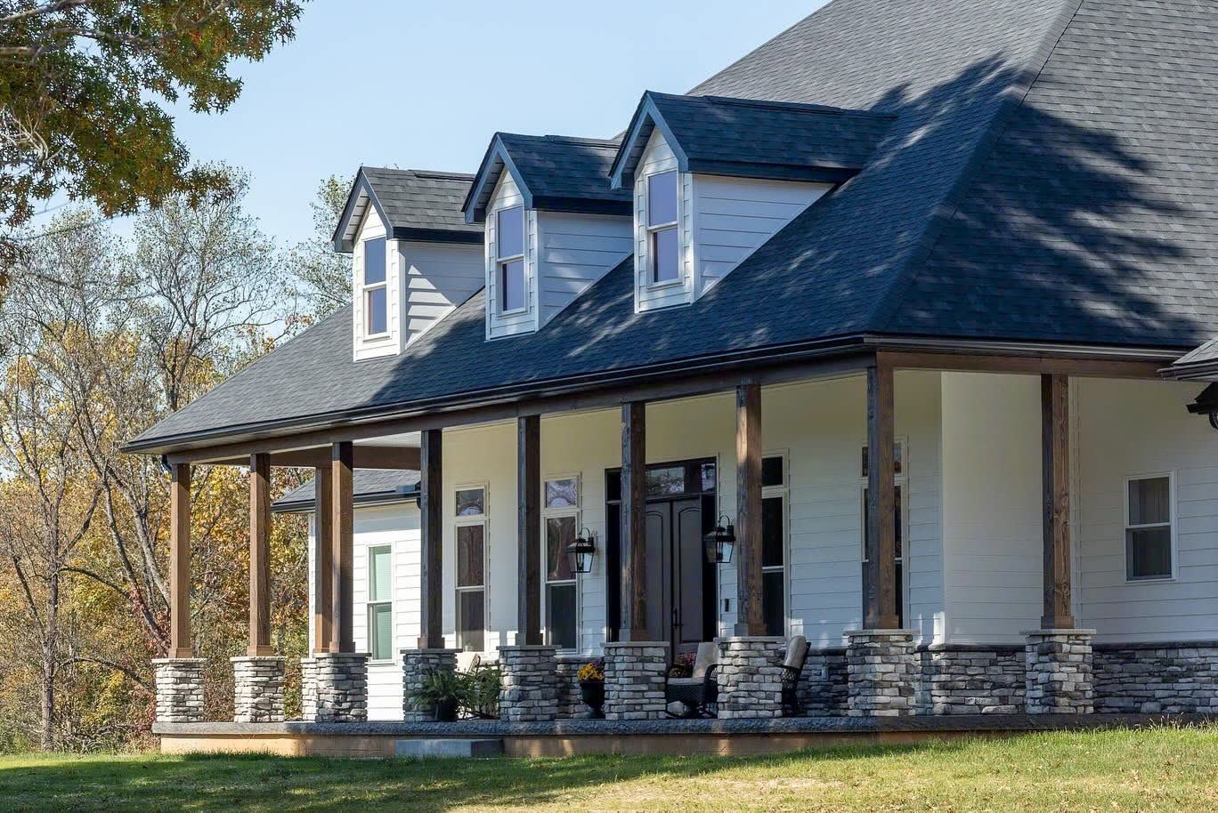 Custom home with wraparound porch