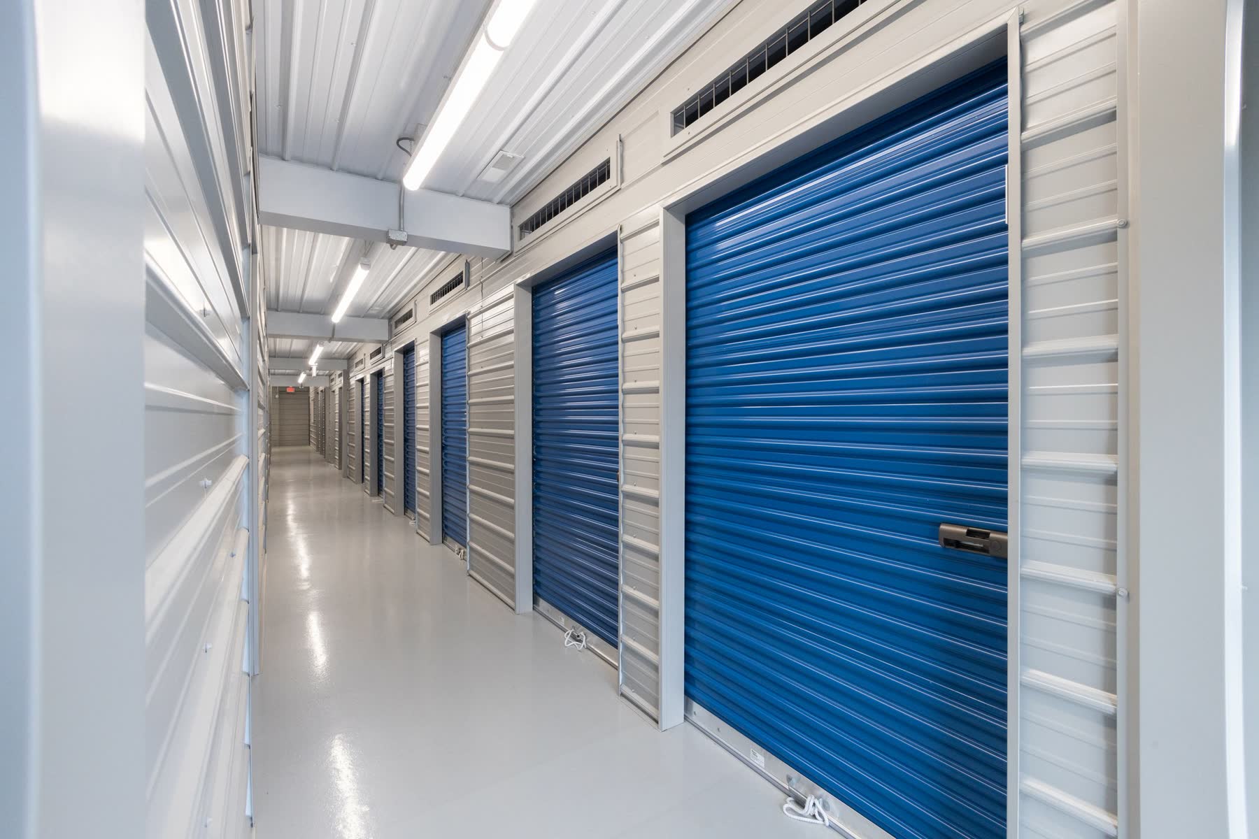 Interior hallway of a finished Avodah commercial storage facility