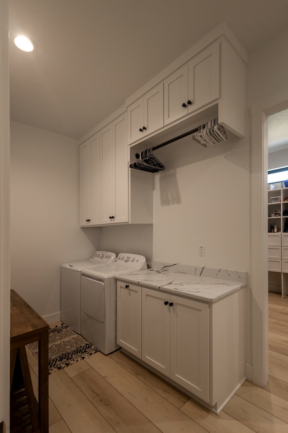Laundry and mudroom with built-in cabinetry