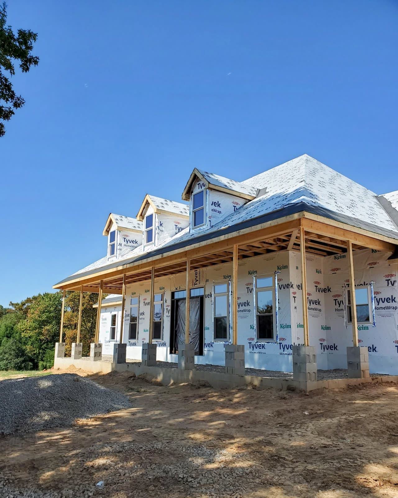 Structural framing and roof dry-in on an Avodah build