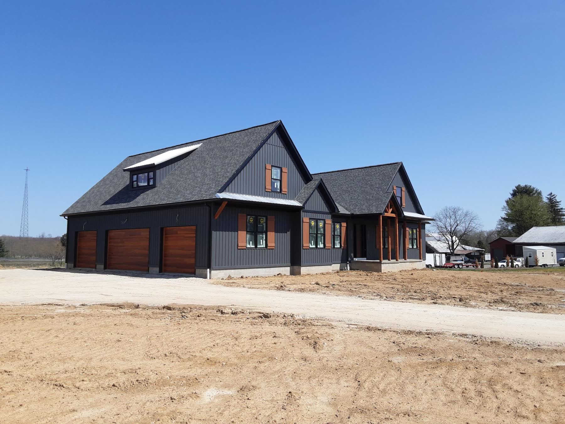 Finished Avodah custom home exterior nearing completion